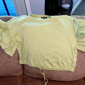 NWT green blouse with cinched waist